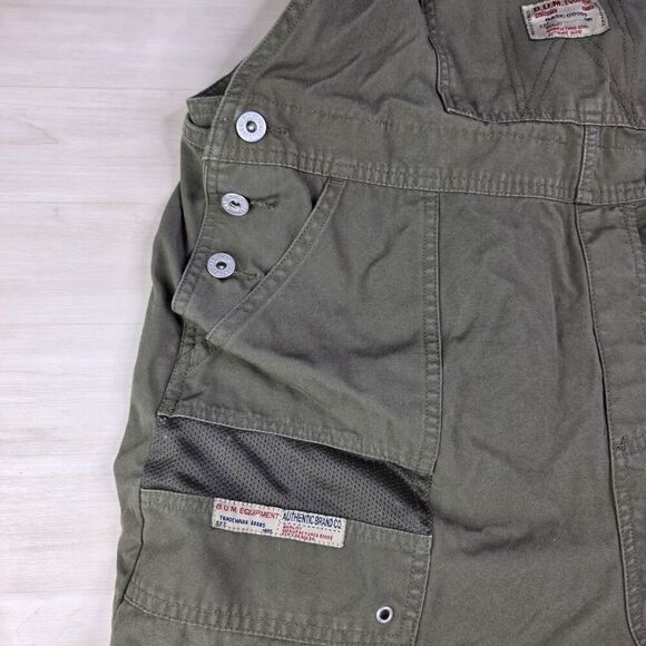 Vintage BUM Equipment Shortalls Womens Size XL Green 90s Y2K Bib Overalls Shorts - Picture 8 of 11